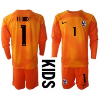 Dres Francuska Hugo Lloris #1 Golmanski Domaci za djecu SP 2022 Dugi Rukav (+ kratke hlače)